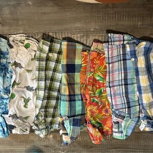 Colorful Plaid and Floral Button-Up Shirts